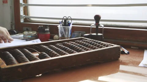 The employee performs work in the mail car on the accounts Video stock 67177699