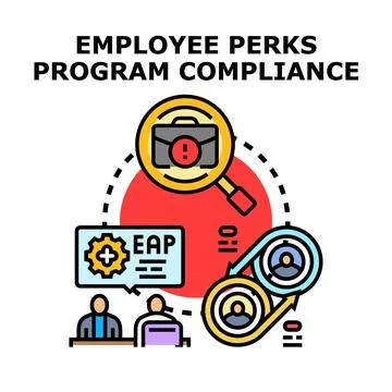 Employee perks program compliance evaluation process Stock Illustration