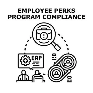 Employee perks program compliance evaluation process Stock Illustration