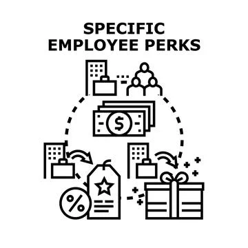 Employee perks program offering benefits and rewards Illustration