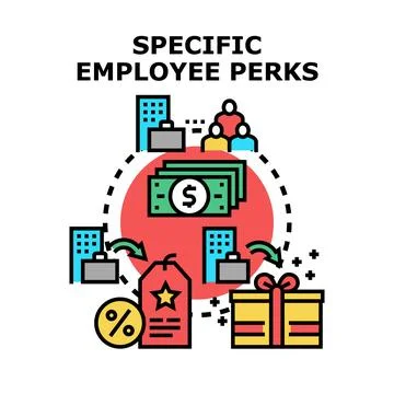 Employee perks program offering benefits and rewards Stock Illustration