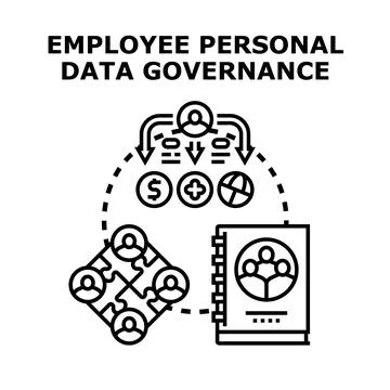 Employee personal data governance and privacy management Stock Illustration