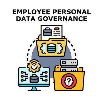 Employee personal data governance concept managing sensitive information Illustrazione stock