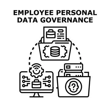 Employee personal data governance concept managing sensitive information Illustrazione stock