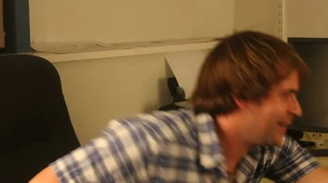 Employee playing Stock Footage 21370714