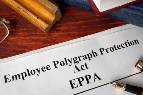 Employee Polygraph Protection Act EPPA and a book. Stock Photos