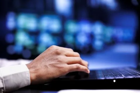 Employee preventing server crash 스톡 사진