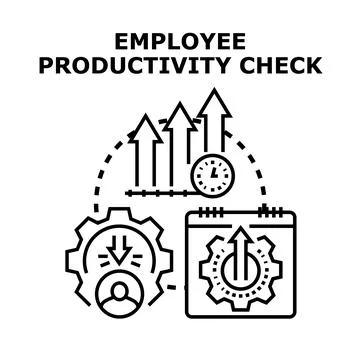Employee productivity check and performance evaluation concept Stock Illustration