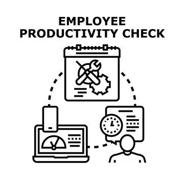 Employee productivity check vector concept illustration イラスト素材