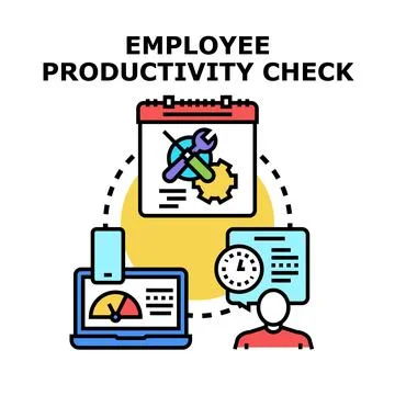 Employee productivity check vector concept illustration Stockillustratie