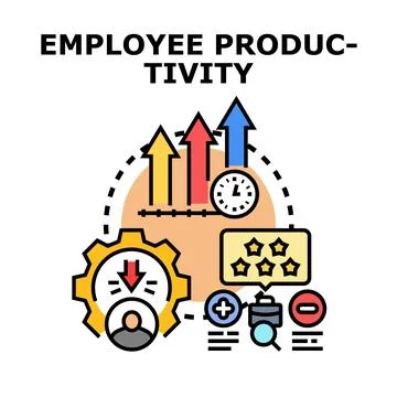 Employee productivity growth measuring performance optimization Illustrazione stock