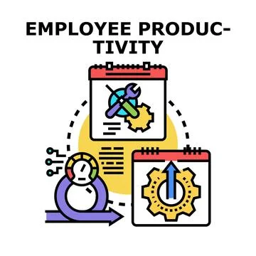 Employee productivity improving process planning and development Stock-Illustration