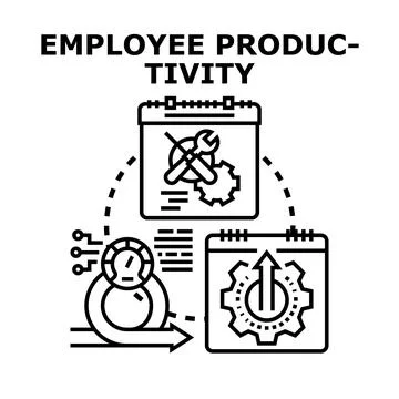 Employee productivity improving process planning and development Illustrazione stock