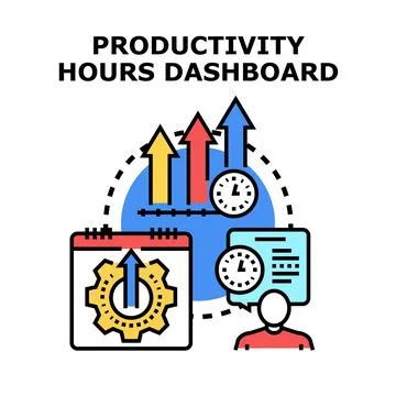 Employee productivity tracking hours dashboard concept Stock Illustration