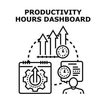 Employee productivity tracking hours dashboard concept Stock Illustration