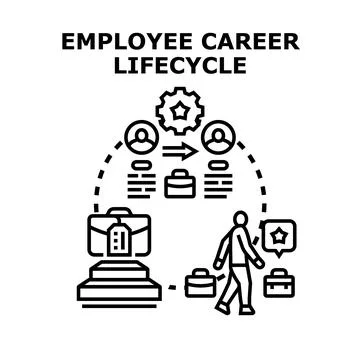 Employee professional career lifecycle vector icon concept Stock Illustration