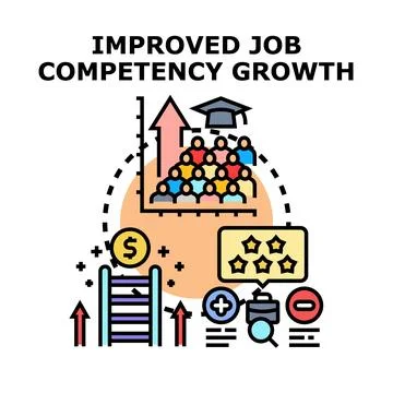 Employee professional development and competency growth training Stock Illustration