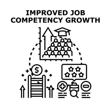 Employee professional development and competency growth training Illustrazione stock