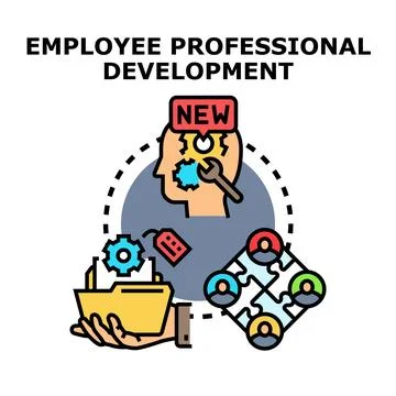 Employee professional development and skill training concept Stock Illustration