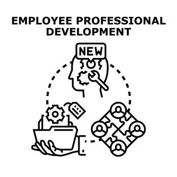 Employee professional development and skill training concept Stock Illustration