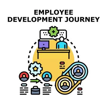 Employee professional development journey process concept Stock-Illustration