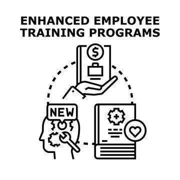 Employee professional training program improving skills and career Stock Illustration