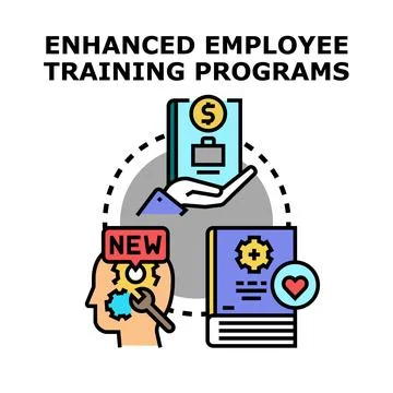 Employee professional training program improving skills and career 库存插图