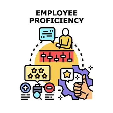 Employee proficiency concept with skill assessment and performance Stock Illustration