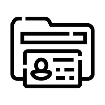 Employee profile folder with personal identification card Stock Illustration