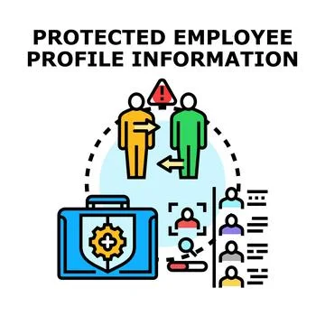 Employee profile information protecting data security concept イラスト素材