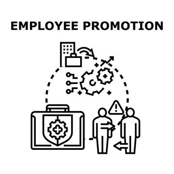 Employee promotion career development path concept Stock Illustration