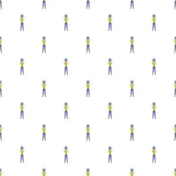 Employee protecting data with padlock security pattern Illustrazione stock