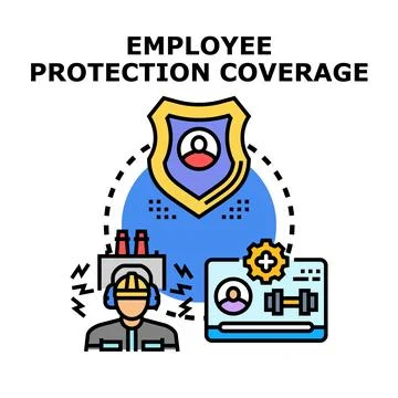 Employee protection coverage protecting worker health and safety Stock Illustration
