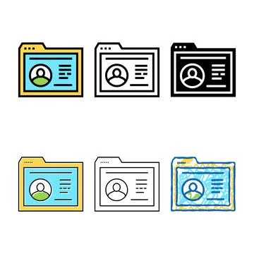 Employee range cv web site color icon vector Stock Illustration