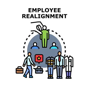 Employee realignment concept finding new career opportunities Stock Illustration