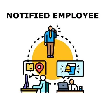 Employee receiving digital notifications about work tasks イラスト素材