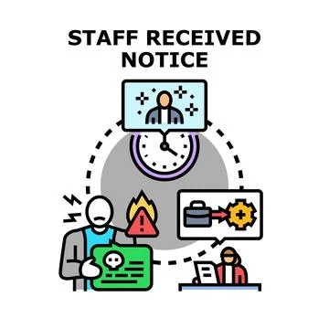 Employee receiving termination notice after review process Stock Illustration
