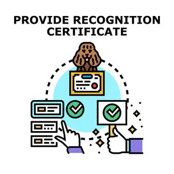 Employee recognition certificate program illustrating achievement 库存插图