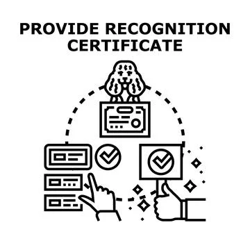 Employee recognition certificate program illustrating achievement Stock Illustration