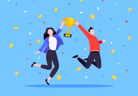 Employee recognition or proud workers of the month business concept Stock Illustration