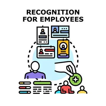 Employee recognition program celebrating achievement and appreciation Stock Illustration