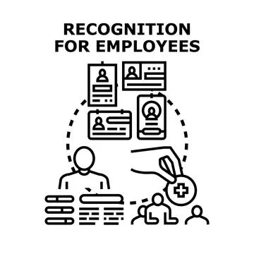 Employee recognition program celebrating achievement and appreciation Stock Illustration