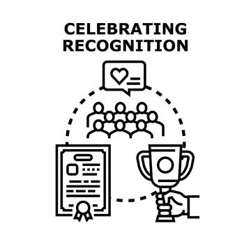 Employee recognition program celebrating successful teamwork イラスト素材