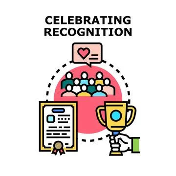Employee recognition program celebrating successful teamwork 库存插图