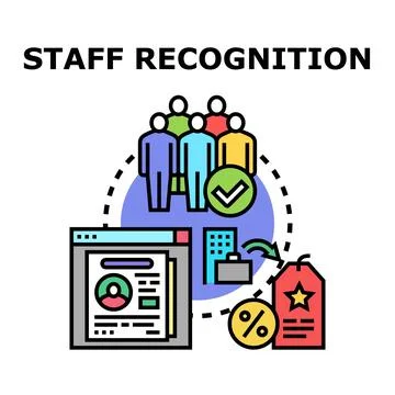 Employee recognition program celebrating work achievement and reward Stock Illustration