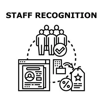 Employee recognition program celebrating work achievement and reward Stock Illustration