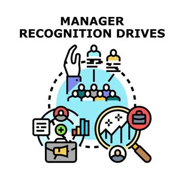 Employee recognition program driving business success and career growth Stock Illustration