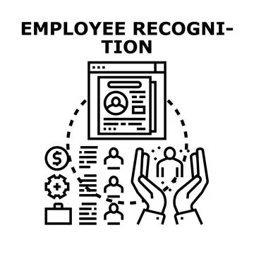 Employee recognition program offering praise and appreciation Stock Illustration