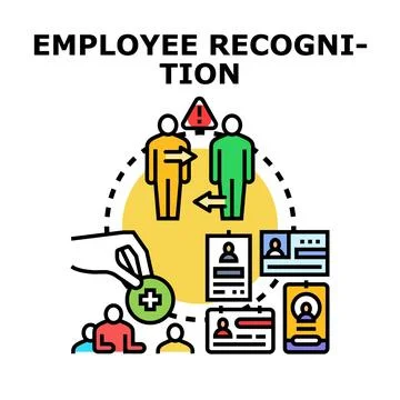 Employee recognition system improving work performance concept Stock Illustration