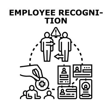 Employee recognition system improving work performance concept Stock Illustration